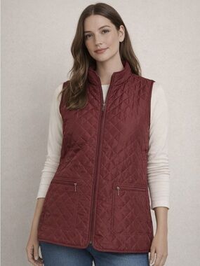 Deep Burgundy Quilted Vest